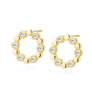 Cercei argint placati cu aur galben cerc cu pietre DiAmanti Z1352EG-DIA (Argint 925‰ 1,5 g.)